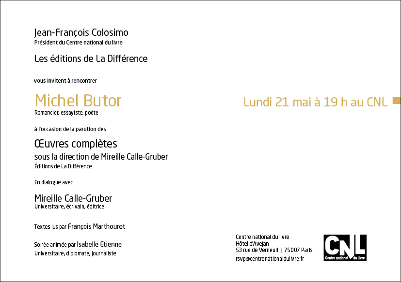 Michel Butor et Mireille Calle-Gruber au CNL