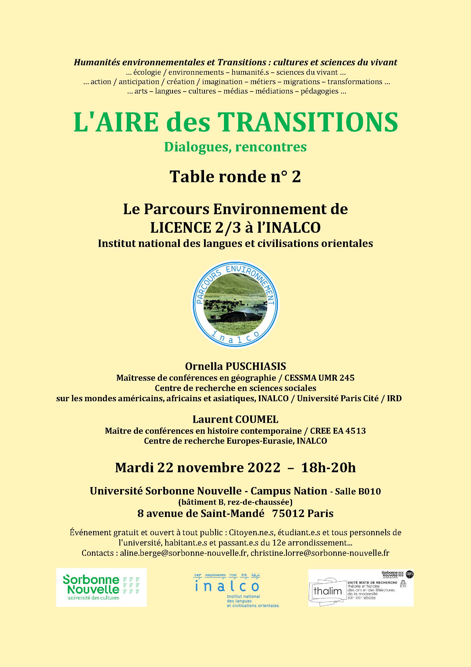 L’aire des transitions. Dialogues, rencontres.