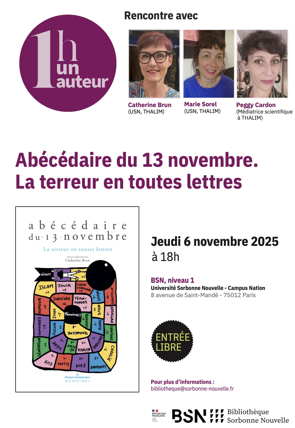 Autour de l&rsquo;Abécédaire du 13 novembre