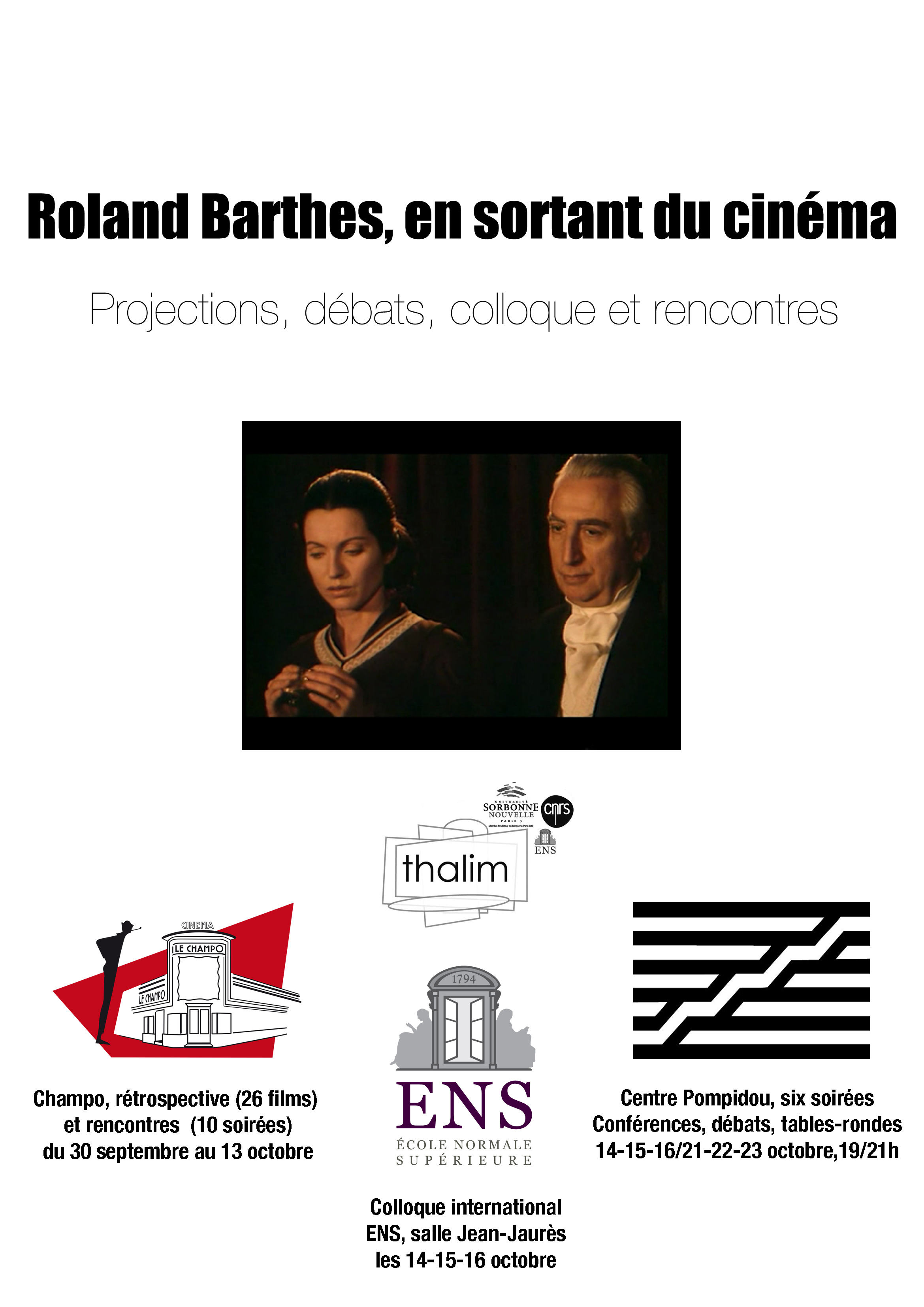 « Barthes, en sortant du cinéma » : 26 Projections