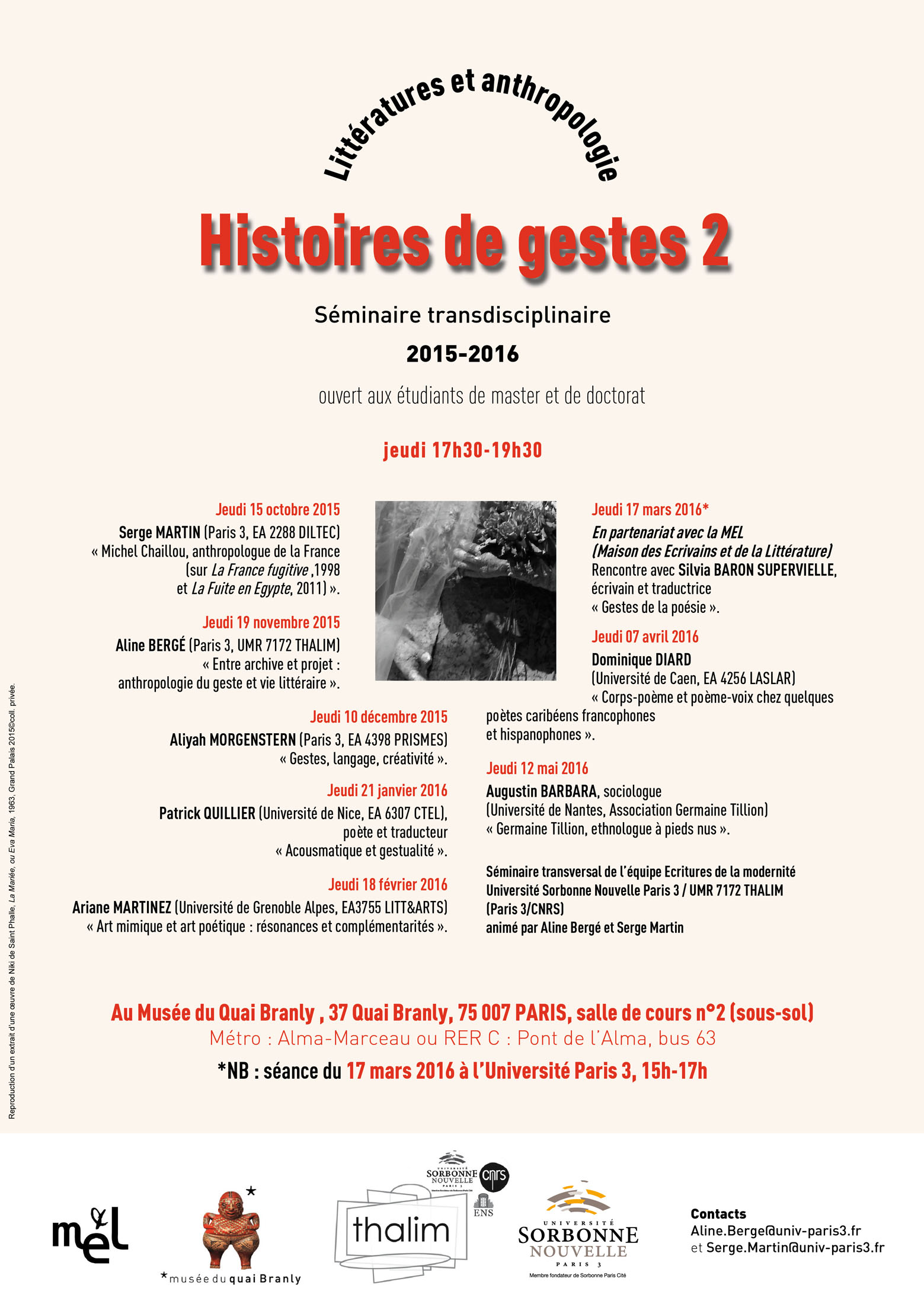 Littératures et anthropologie : Histoires de gestes 2 (2015-2016)