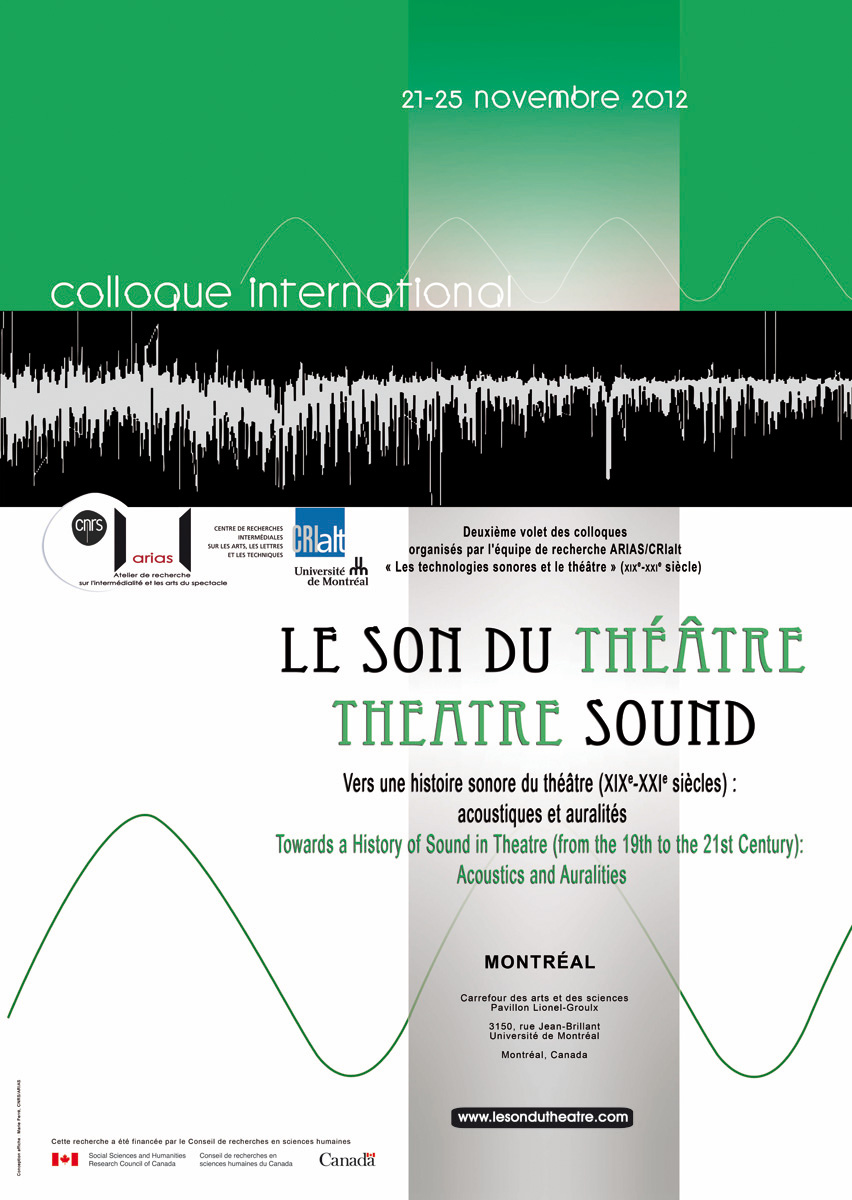 Le son du Théâtre/Theatre sound, «Vers une histoire sonore du théâtre (XIXe-XXIe siècles) : acoustiques et auralités»