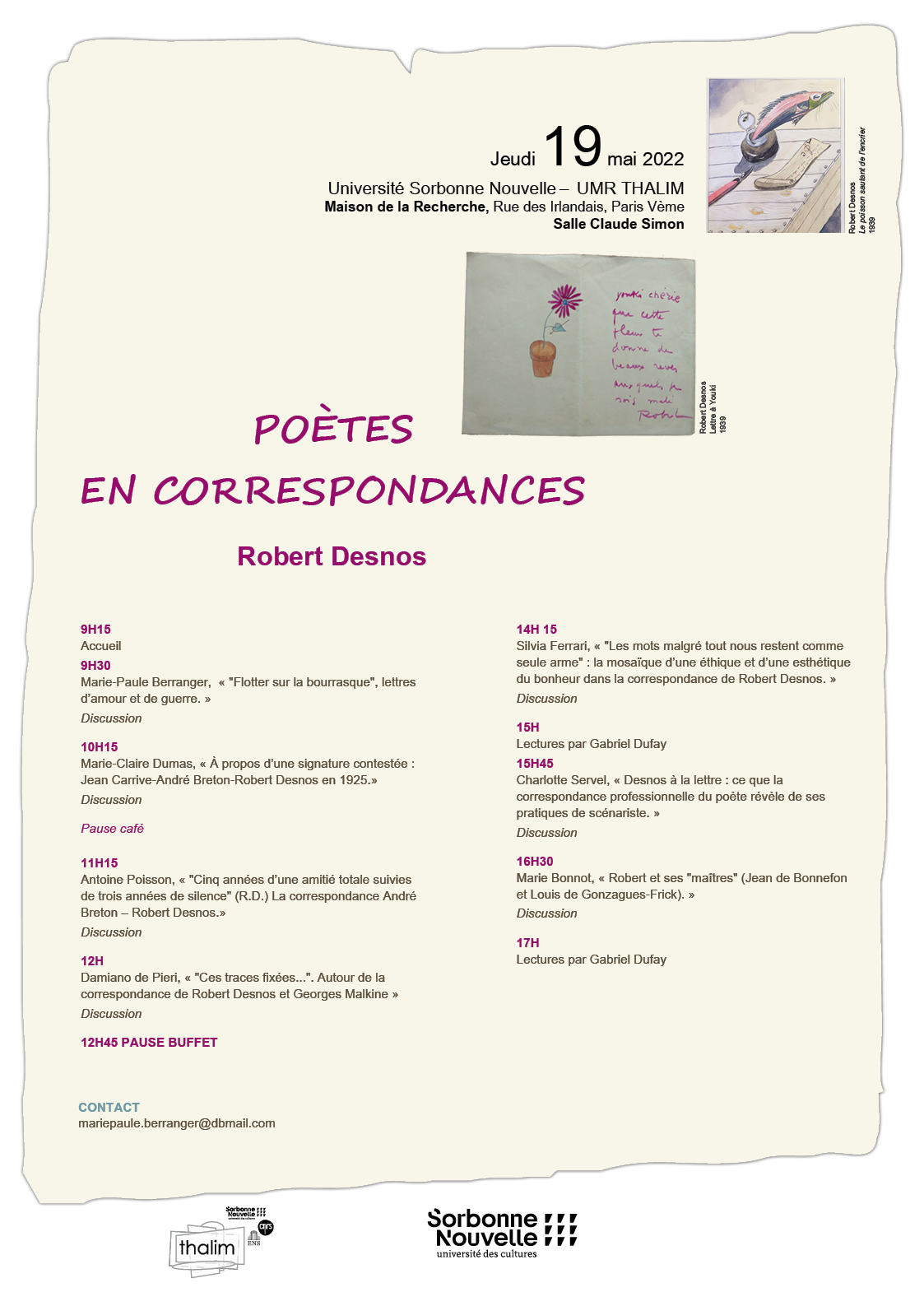 Poètes en correspondances. Robert Desnos