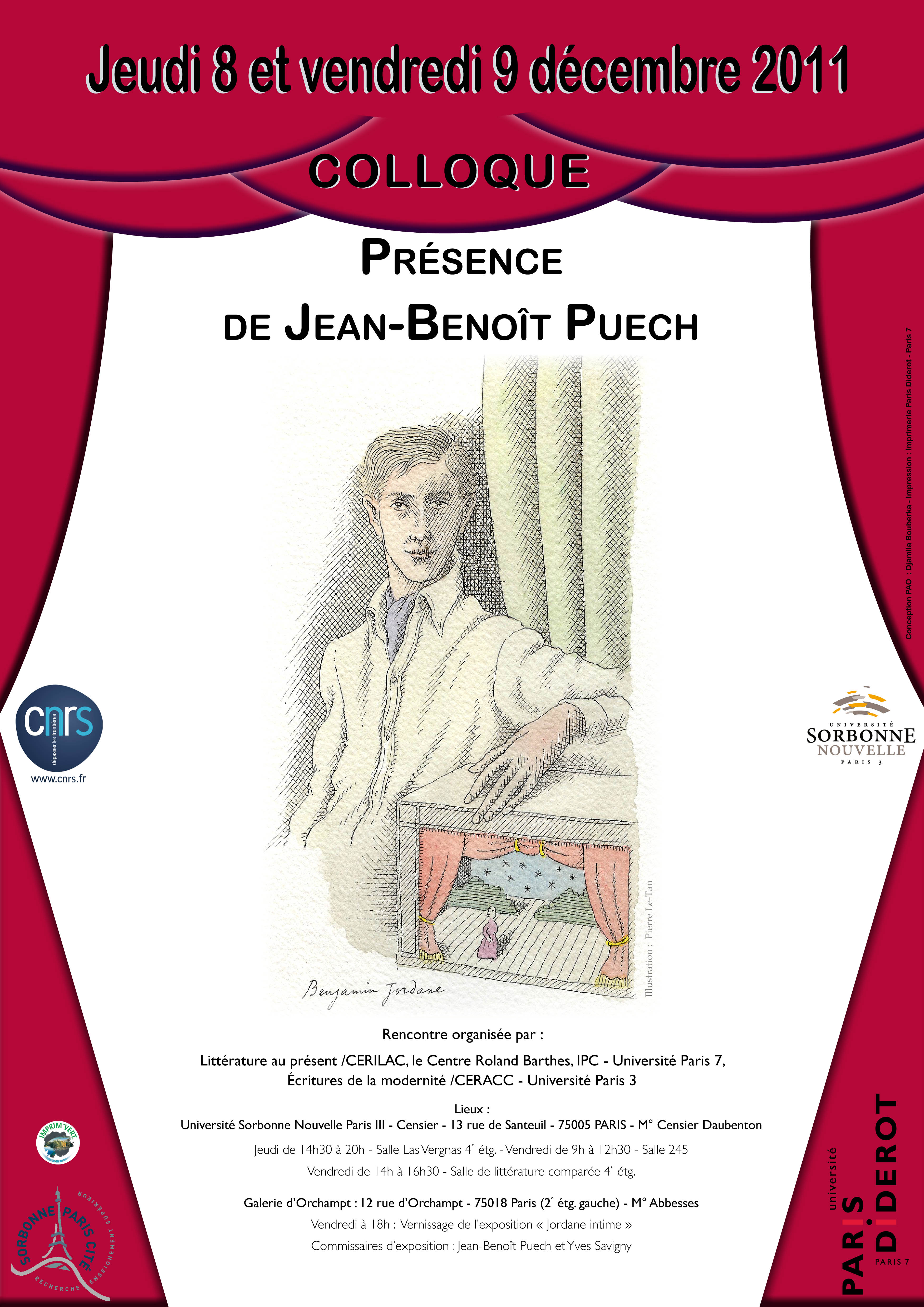 Colloque « Présence de Jean-Benoît Puech »