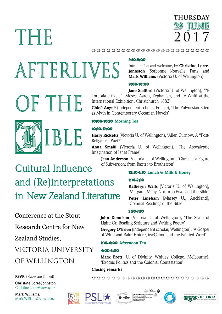 The Afterlives of the Bible: Cultural Influence and (Re)interpretations in New Zealand Literature
