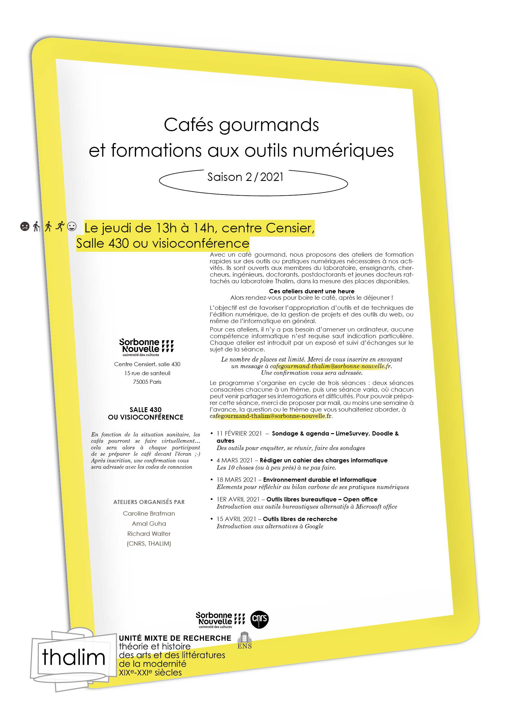 Cafés gourmands et formations aux outils numériques