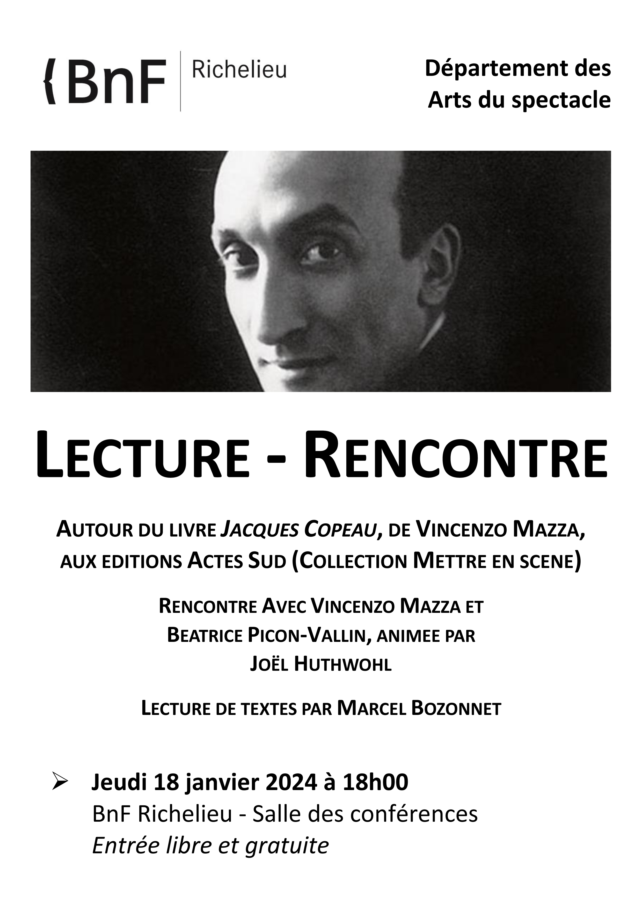 Lecture-rencontre autour du livre Jacques Copeau