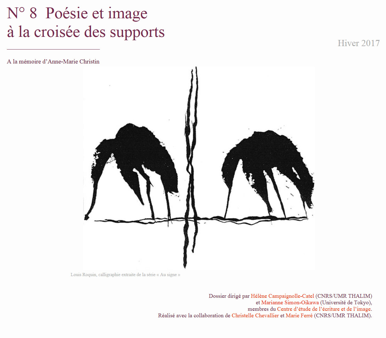 Poésie et image. A la croisée des supports, revue Textimage