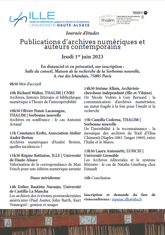 Publications d’archives numériques et auteurs contemporains