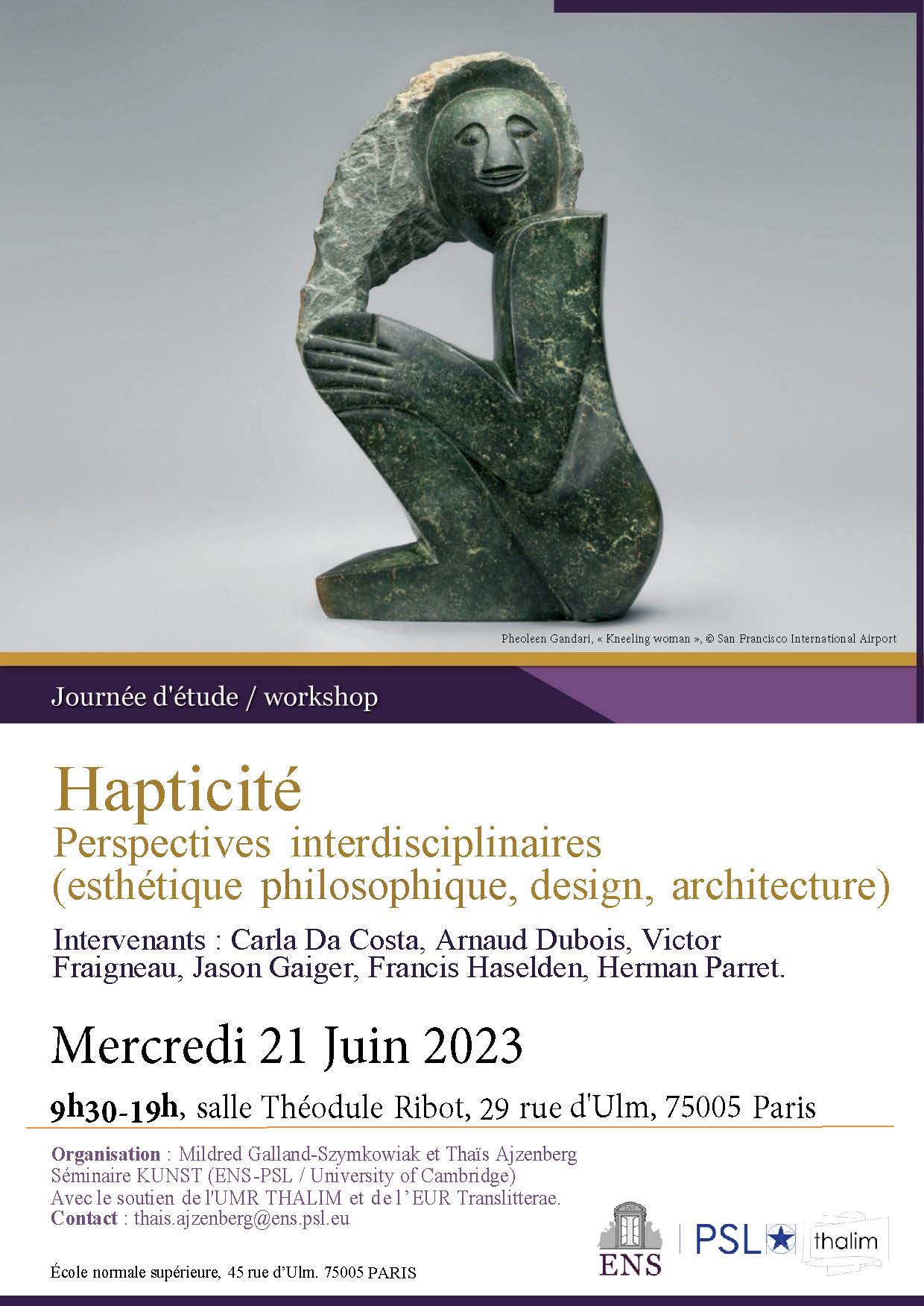 Hapticité. Perspectives interdisciplinaires. Esthétique philosophique, design, architecture