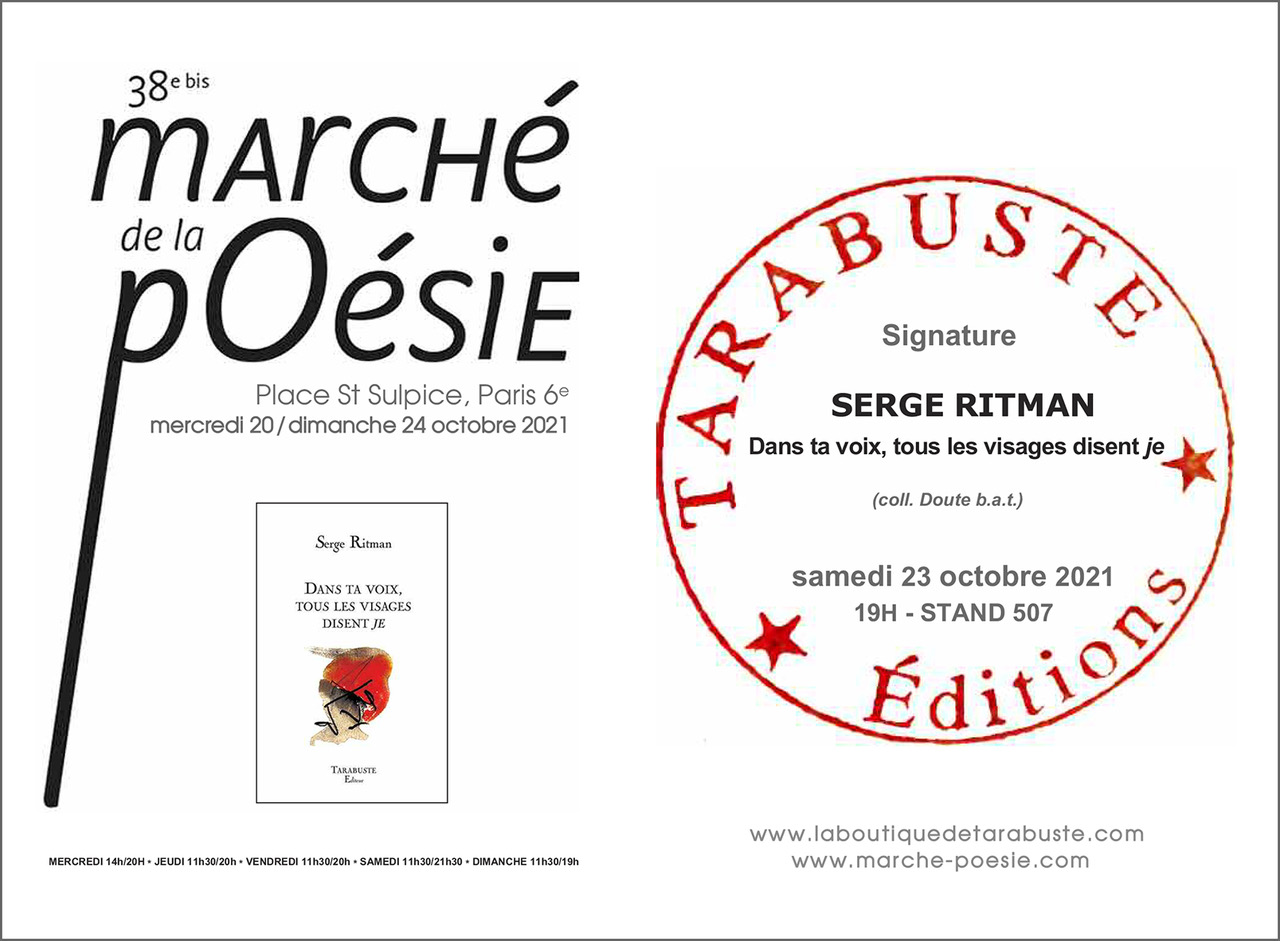 Présentation de l&rsquo;ouvrage de Serge Ritman, Dans ta voix, tous les visages disent Je