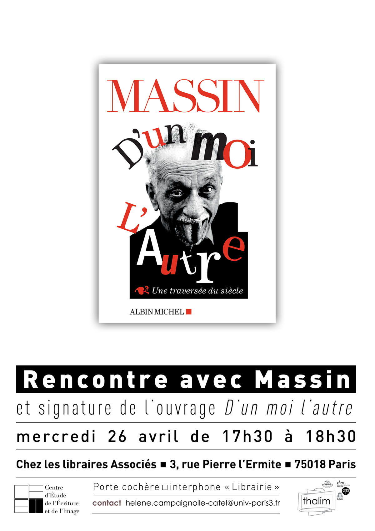 Rencontre avec Massin et signature de l’ouvrage D’un moi l’autre