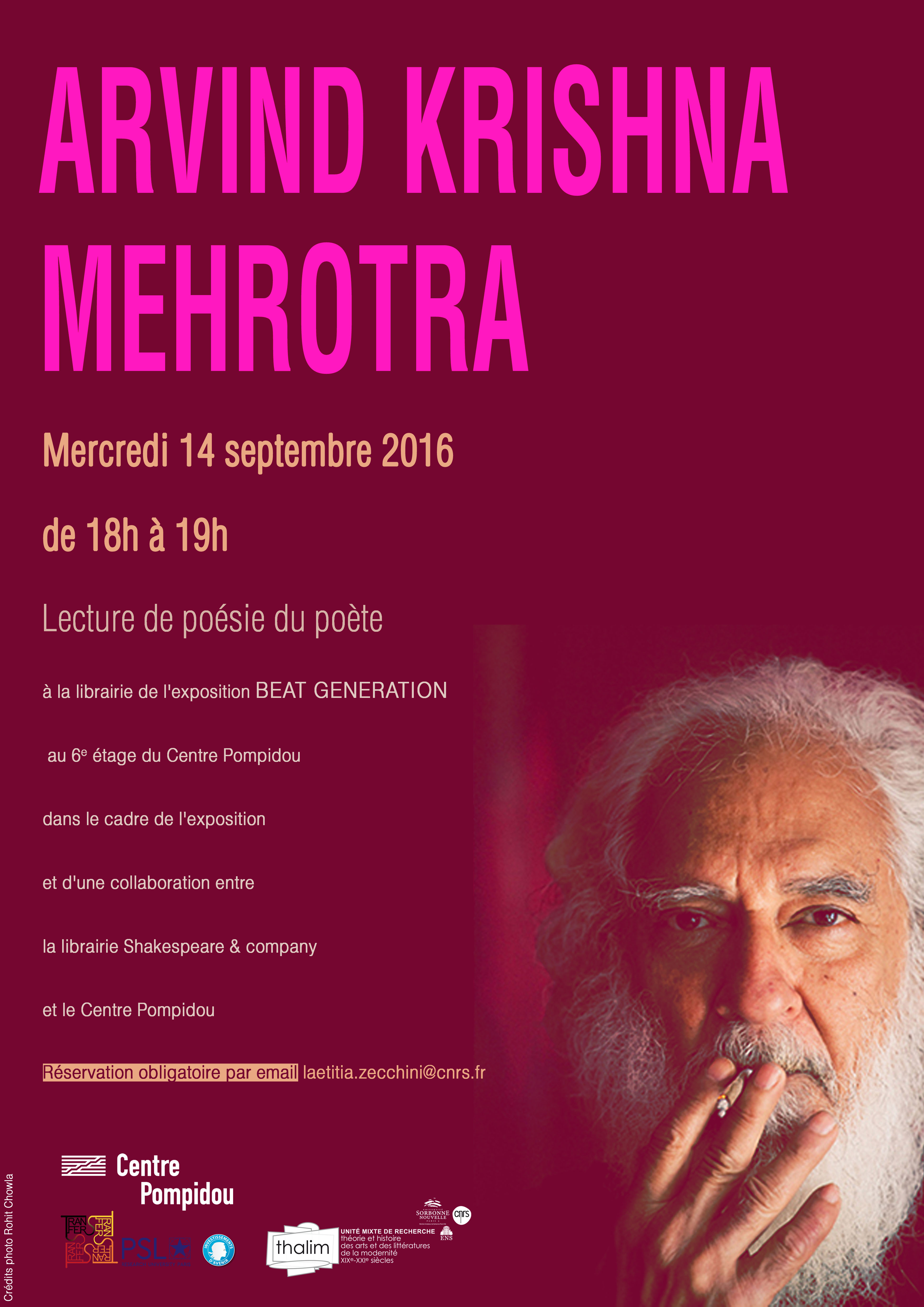 Lecture de poésie du poète Arvind Krishna Mehrotra