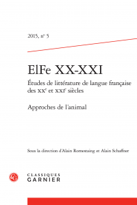 Elfe XX-XXI. 2015, n°5 . Approches de l’animal