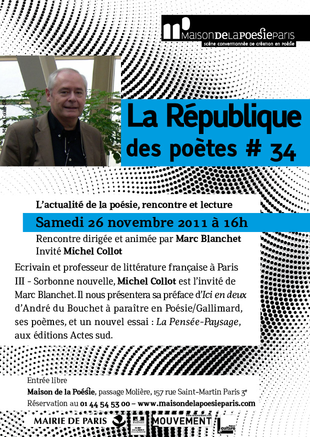 La République des poètes : rencontre avec Michel Collot
