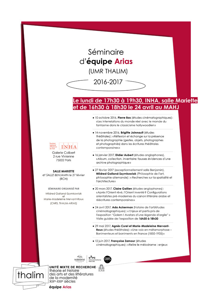 Séminaire de l&rsquo;équipe Arias (UMR THALIM) 2016-2017