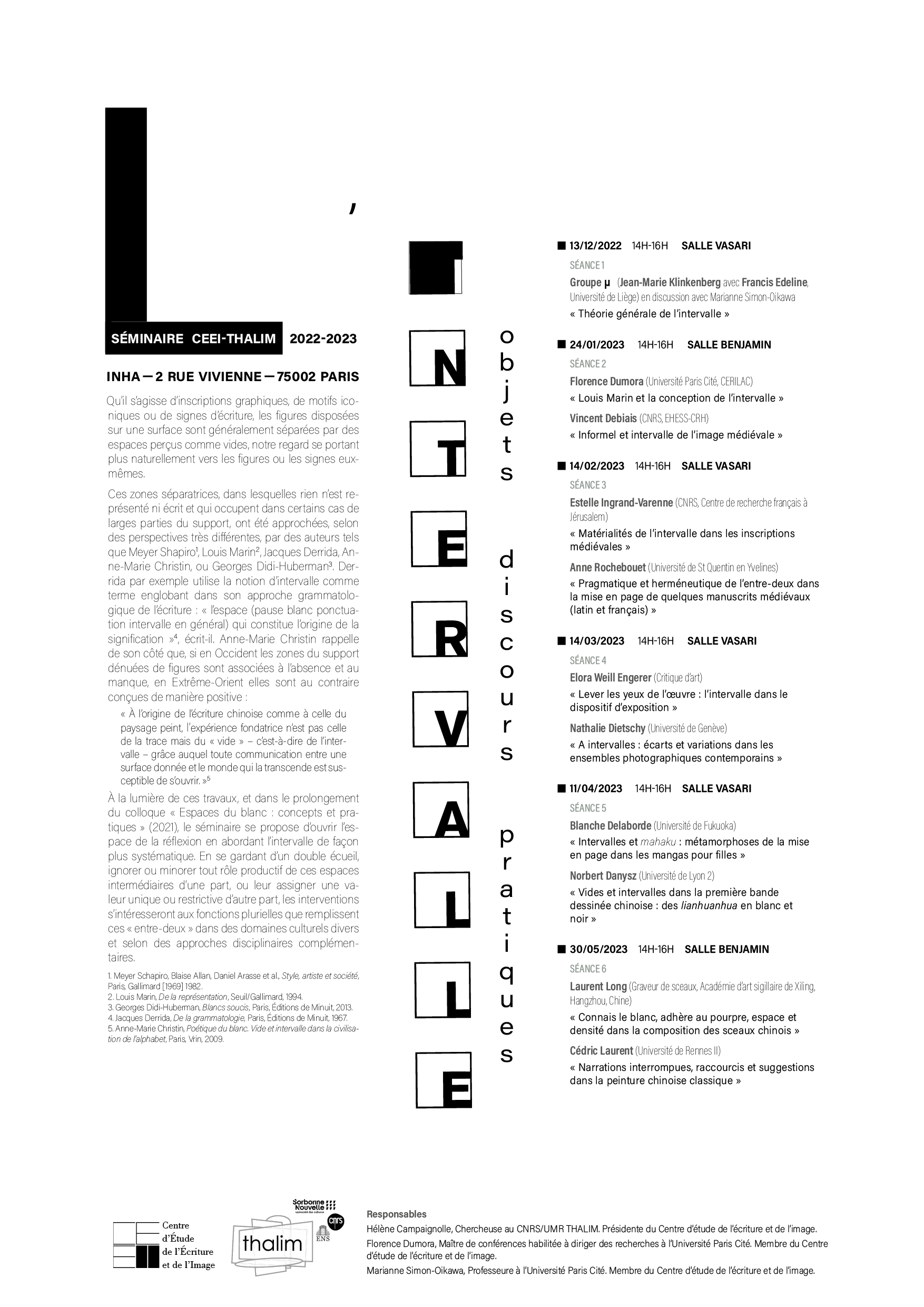 L’Intervalle : objets, discours, pratiques