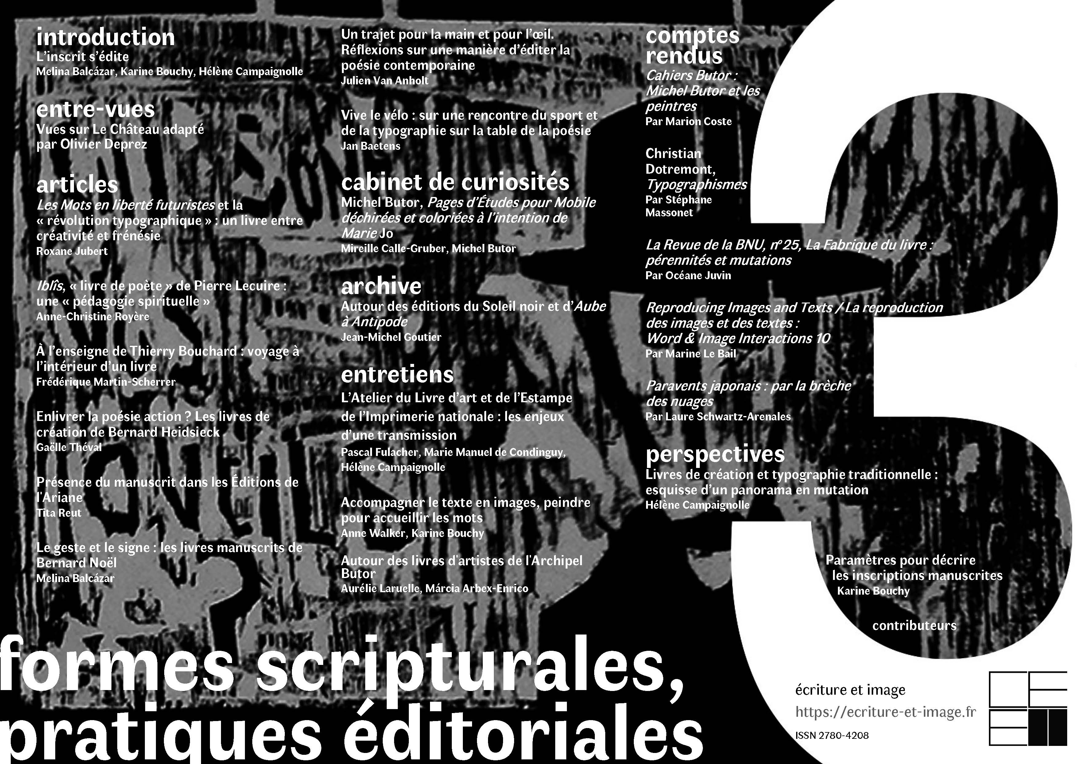 formes scripturales, pratiques éditoriales